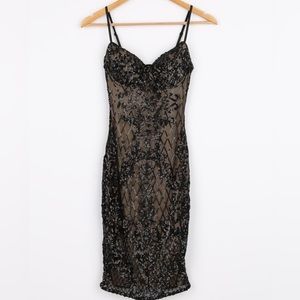 Black Sequin Bustier Bodycon Dress - Lulus